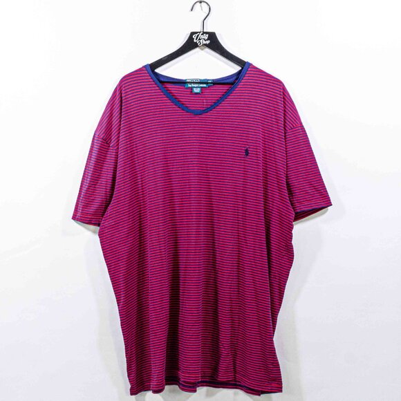 Polo Ralph Lauren Pony Striped T-Shirt 2XB Preppy Streetwear Hip Hop - Picture 1 of 5